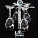 Portavasos de Vino de Cristal con Estrás de Lujo Ligero Adecuado para Decoración y Almacenamiento en el Escritorio del Bar Doméstico