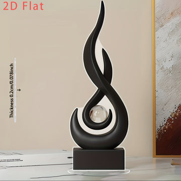 Adorno Decorativo de Llama Negra Elegante en Estilo Europeo, Material Acrílico, Piedra Mágica Iluminadora para Espacios Domésticos y Comerciales, Perfecta para Oficina, Sala de Estar y Bar | Regalo Ideal para Inauguración de Casa
