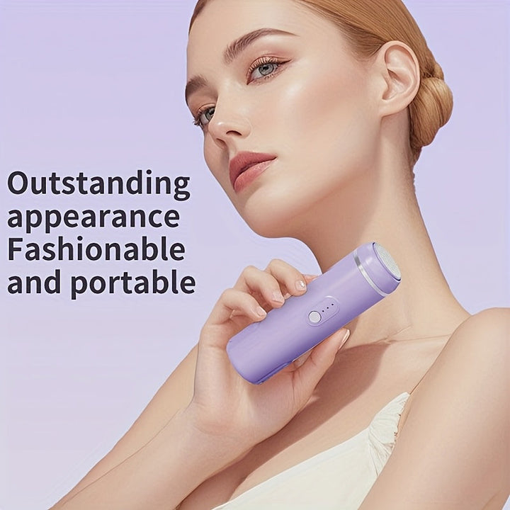 Amoladora Eléctrica para Pies con Doble Cabezales (Grosor/Fino) y 3 Velocidades - Dispositivo de Uñas y Pedicura USB, Herramienta Ligera para el Hogar, Batería de Litio Duradera - Blanco/Morado