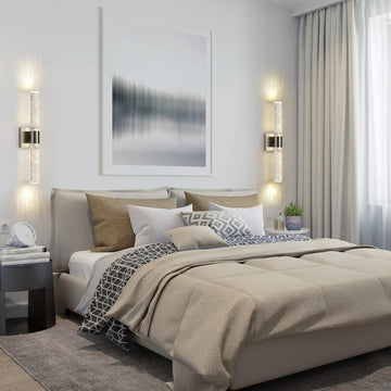 Aplique Moderno para Baño Aplique Plateado Iluminación de Pared Aplique de Pared LED de Cristal 39.88 cm 5000K Aplique de Tocador de Baño Montado en Pared Vertical y Horizontal para Dormitorio y Sala de Estar