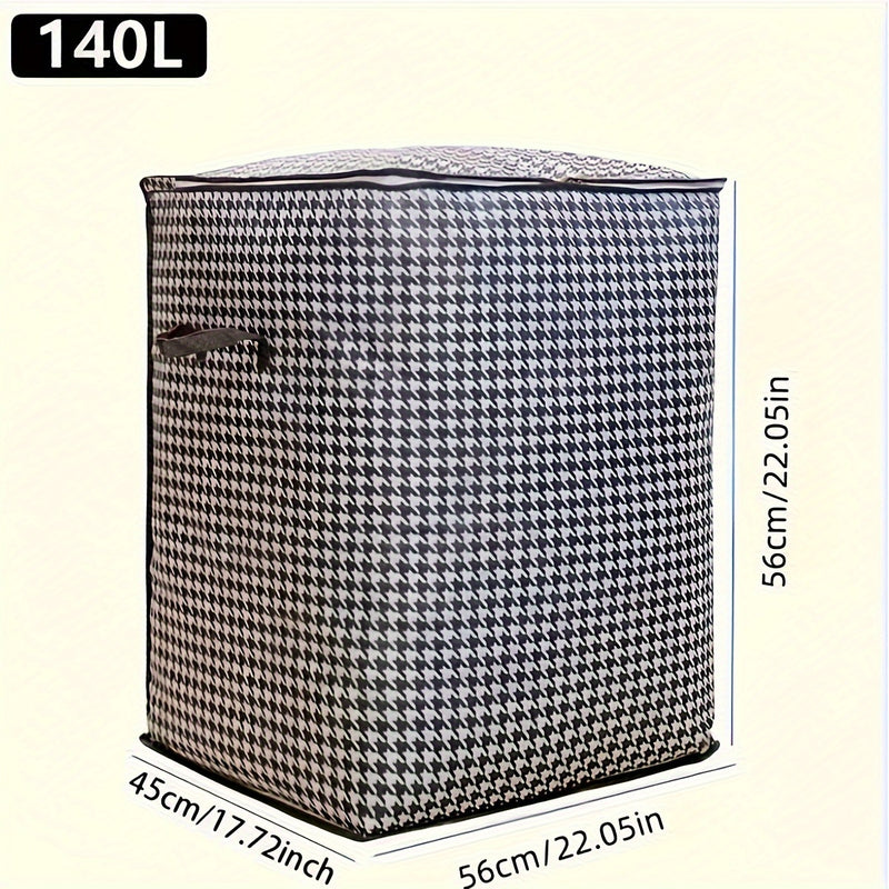 140/180L Bolsa de Almacenamiento con Cremallera de Gran Capacidad para Ropa, Mantas y Viajes - Organizador de Mudanzas, 1 Unidad