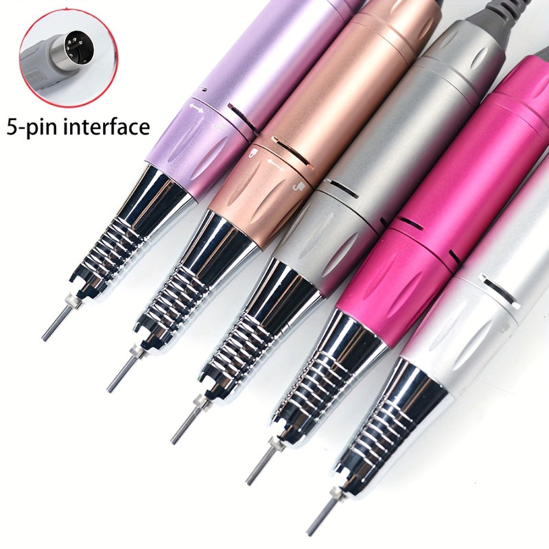 5 Núcleos Manguera Profesional para Taladro de Uñas 35000 RPM, Accesorio para Manicura y Pulido de Uñas con Lima (Plateado)