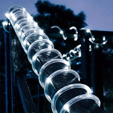 Luces solares LED para jardín, tira de luces solares para exteriores, decoración de fiestas, bodas, Navidad, Halloween, 8 modos de luz con sensor inteligente