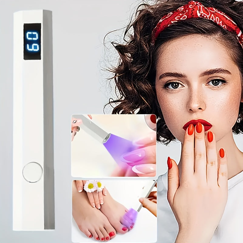 Luz LED para uñas recargable por USB con pantalla digital - Lámpara de curado portátil, batería de litio, control de botones para cuidado de uñas de alta calidad, lámpara LED para manicura.