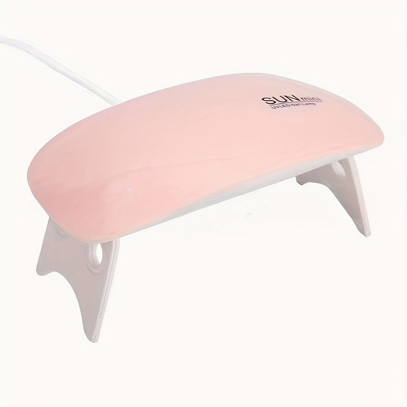Linterna Portátil Mini para Uñas con 6 Bombillas LED - Rosa y Blanca, Alimentación USB, Diseño Plegable, Ideal para Gel y Secado - Regalo Perfecto para el Día del Padre, Día de la Madre, Halloween, Navidad