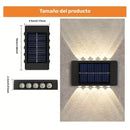 Luces de Pared Exteriores con Energía Solar y 10 LED, Iluminación Decorativa Impermeable para Jardín y Villa con Sensor de Movimiento, Iluminación Arriba/Abajo, Batería de 600mAh, Construcción Plástica para Patio y Jardín, Luces Solares para Exterior