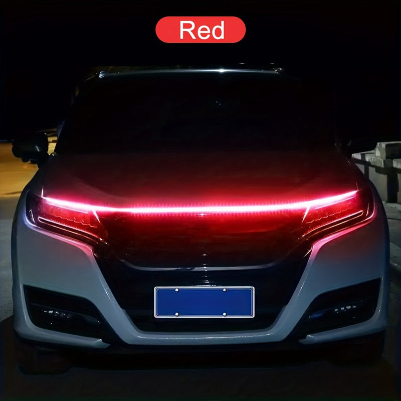 Luces LED para capó de auto, 12V 10W 180 cm/70.86 pulgadas, luces dinámicas decorativas para ambiente, actualiza tu vehículo