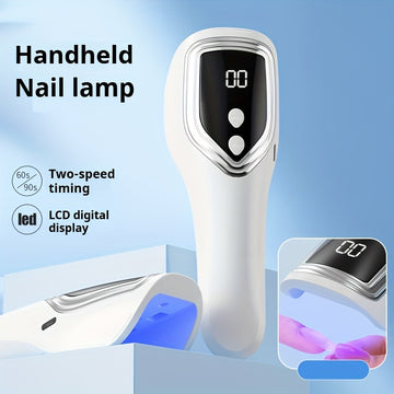 Linterna Portátil para Uñas con Temporizador LCD - Modo Doble 60s/90s, Secador de Gel LED con Carga Rápida USB, Compatible con Todos los Esmaltes y Diseños de Arte en Uñas, Estilo Compacto, Construcción Duradera, Plástico de Alta Calidad, Ideal para Mani