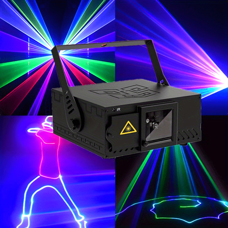 Luces de Fiesta 3D DJ - Efectos Animados Impresionantes con DMX512 y Activación por Sonido - Perfectas para Discoteca, Bar, Club, Boda, Karaoke y Celebraciones de Cumpleaños