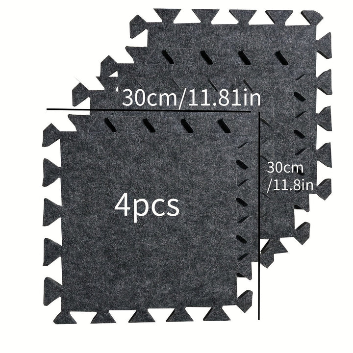 Conjunto de batería de alta calidad 2/4 de alta densidad Alfombra de espuma antirruido interbloqueable - Gruesa, Antideslizante y Absorbente de choques - Gris