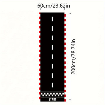 Corredor de fiesta temática de autos de carreras - 1 pancarta de poliéster a cuadros, decoración de pasillo de piso de pista de carreras no eléctrica para celebraciones de cumpleaños con temática de carreras