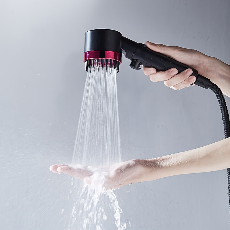 Cabezal de Ducha con 4 Modos | Pulverizador de Ducha de Mano con Masajeador de Cuero Cabelludo | Cabezal de Ducha Desmontable | Suaviza el Agua Dura | Diseño de Pistola de Rociado Instantáneo Q