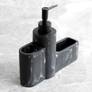 Juego de dispensador de jabón de poliresina, 9 oz/250 ml, soporte moderno para jabón con espacio para cepillo y esponja, sin necesidad de electricidad, decoración elegante para el hogar