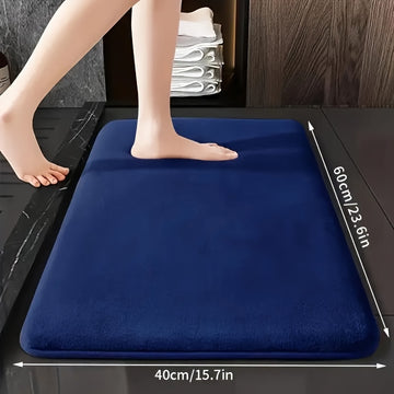 1 alfombra de baño de felpa coral de lujo, antideslizante, suave, de secado rápido y absorbente, tejida, con diseño geométrico, solo lavado a mano, accesorio rectangular para baño de poliéster