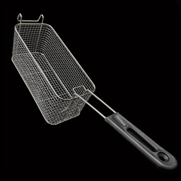 Cesta de freír cuadrada de metal plegable con asa - Ideal para papas fritas, nuggets de pollo y snacks | Cernidor de cocina duradero para freidoras y vaporeras | Perfecto para entusiastas de la cocina, cesta de freír para freidoras