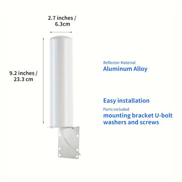 Antena Celular Omni 4G LTE de Alta Ganancia 698-2700MHz 28dBi con Conector Hembra N Montable en Pared para Amplificador de Señal/Router/Punto de Acceso - Compatible con Cámaras Espía SPYPOINT, TACTACAM y Más, Equipo de Conectividad de Red | Diseño Compac