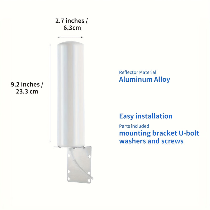 Antena Celular Omni 4G LTE de Alta Ganancia 698-2700MHz 28dBi con Conector Hembra N Montable en Pared para Amplificador de Señal/Router/Punto de Acceso - Compatible con Cámaras Espía SPYPOINT, TACTACAM y Más, Equipo de Conectividad de Red | Diseño Compac