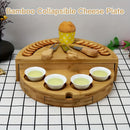 Tablero de queso de bambú plegable con almacenamiento integrado y utensilios para Ramadán y reuniones