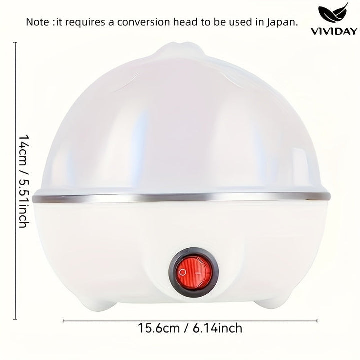 VIVIDAY Hervidor de huevos y vaporizador de alimentos de una sola capa con fácil apertura - Operación transparente y conveniente con un solo botón, ideal para hervir huevos y panqueques, dispositivo de cocción de huevos | Diseño blanco elegante | Constru