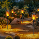 4/8/12 luces solares para jardín con efecto de llama parpadeante, plástico, carga solar, batería de níquel 600mAh, encendido/apagado automático, para césped, patio, acera y entrada