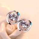 [Elegancia Diaria] Pendientes de Botón Elegantes con Corazón de Amor Giratorio para Mujeres - Estilo Vintage Chic con Centro de Pedrería Brillante, Joyería de Moda de Aleación para Uso Diario, Pendientes Bonitos