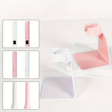 3 Piezas Soporte Multifuncional para Lámpara de Uñas - Diseño Ergonómico con Agarre Seguro, Plástico Rosa Duradero para Secadores LED, Organizador Ahorrador de Espacio para Salón y Hogar