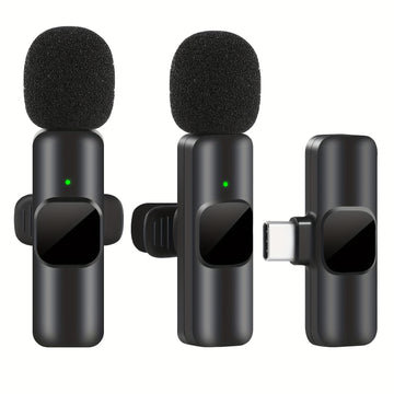 Micrófono inalámbrico profesional de solapa para teléfonos inteligentes USB-C, computadoras portátiles, para grabación de audio y video, juegos en vivo, entrevistas y vlogs.