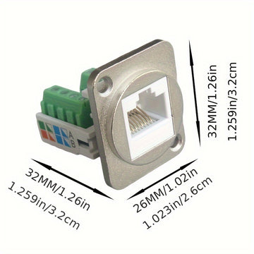 5 piezas de terminales de red Ethernet RJ45 tipo D con tornillos - Verde y negro, compatibles con SmartThings, no requiere batería, terminales de conexión de red | Terminales tipo D | Conexión segura