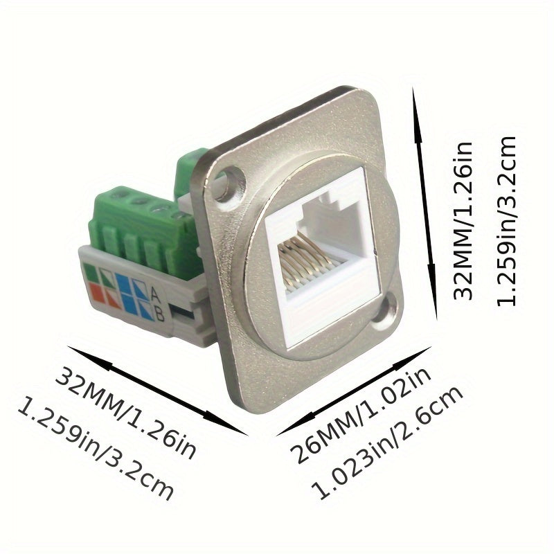 5 piezas de terminales de red Ethernet RJ45 tipo D con tornillos - Verde y negro, compatibles con SmartThings, no requiere batería, terminales de conexión de red | Terminales tipo D | Conexión segura