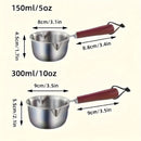 2 piezas de olla de salsa de acero inoxidable - Topper de cocina multifuncional para derretir mantequilla, chocolate y queso, con una olla pequeña para verter aceite, hervir aceite y aceite caliente