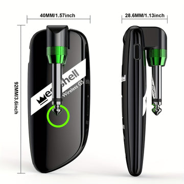 Sistema de guitarra inalámbrico WESTSHELL G5 - Digital, recargable, receptor/transmisor inalámbrico para guitarra y bajo sin interferencias, construcción metálica, negro, pedal de efectos de guitarra