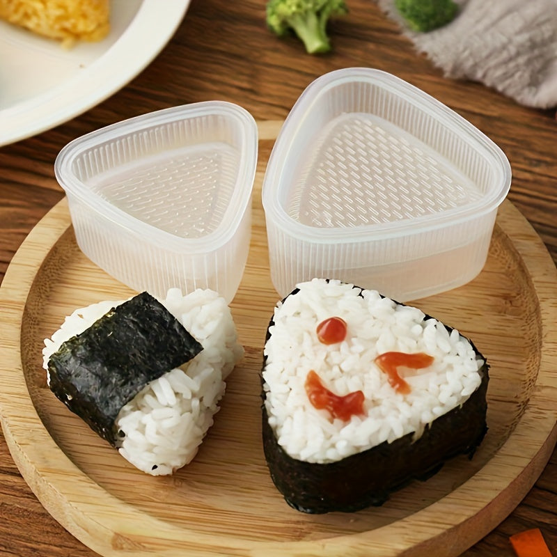 2 piezas de molde triangular transparente para bolas de arroz, grande y pequeño, para lonchera y decoración, accesorios de cocina, ideal para cocinar en casa