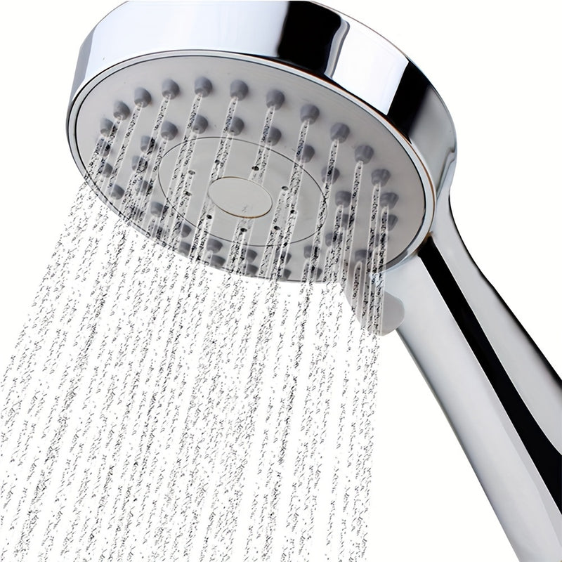 1pc Cabezal de Ducha Ajustable de 3 Modos con Supercompresión de Baja Presión y Manguera de Acero Inoxidable, Material ABS de Alta Calidad, Cabezal de Ducha Ahorrador de Agua para Presión de Agua Baja, Boquilla de Ducha Redonda Plateada