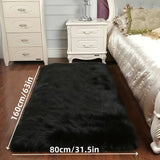 Alfombra de Área Lujosa en Peluche - Suave, Esponjoso, Lavable a Máquina, Antideslizante, Ideal para la Decoración del Salón o Dormitorio, Espuma de Rebote de 0.8mm, Material de Poliéster, Forma Rectangular