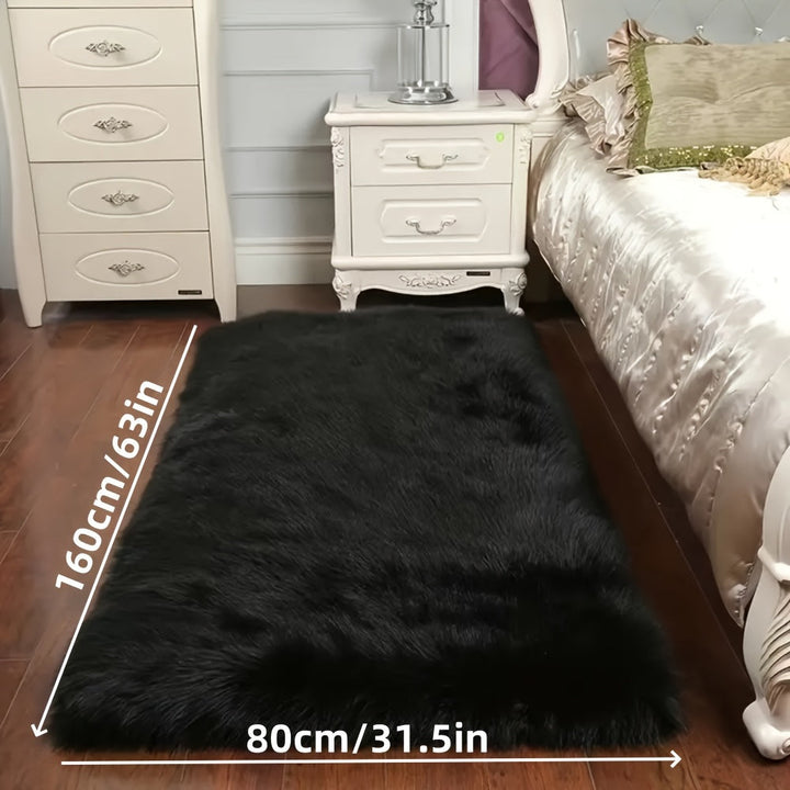 Alfombra de Área Lujosa en Peluche - Suave, Esponjoso, Lavable a Máquina, Antideslizante, Ideal para la Decoración del Salón o Dormitorio, Espuma de Rebote de 0.8mm, Material de Poliéster, Forma Rectangular