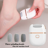 Pulidora de pies eléctrica inalámbrica FEIYBA con múltiples piedras de reemplazo y velocidades ajustables - Recargable por USB, cuerpo de plástico, sin pantalla, cabezas de molienda intercambiables para un cuidado preciso de la piel, diseño elegante, cab