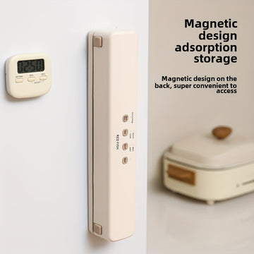 Kit de sellador de vacío inalámbrico portátil con carga USB, que incluye una función de sellado de bolsas de aperitivos, ideal para conservar alimentos, aperitivos, carnes, frutas y verduras. Diseñado para ahorrar espacio.