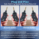 2pcs/1pc Sistema sin varillas de Guitarra 2.4GHz - Plug & Play con Sincronización Automática, Transmisor y Receptor XLR Recargable con Sincronización en 3 Segundos, 0.3W para Guitarras, Bajos, Instrumentos de Viento, Karaoke Doméstico, Equipo Musical, Di