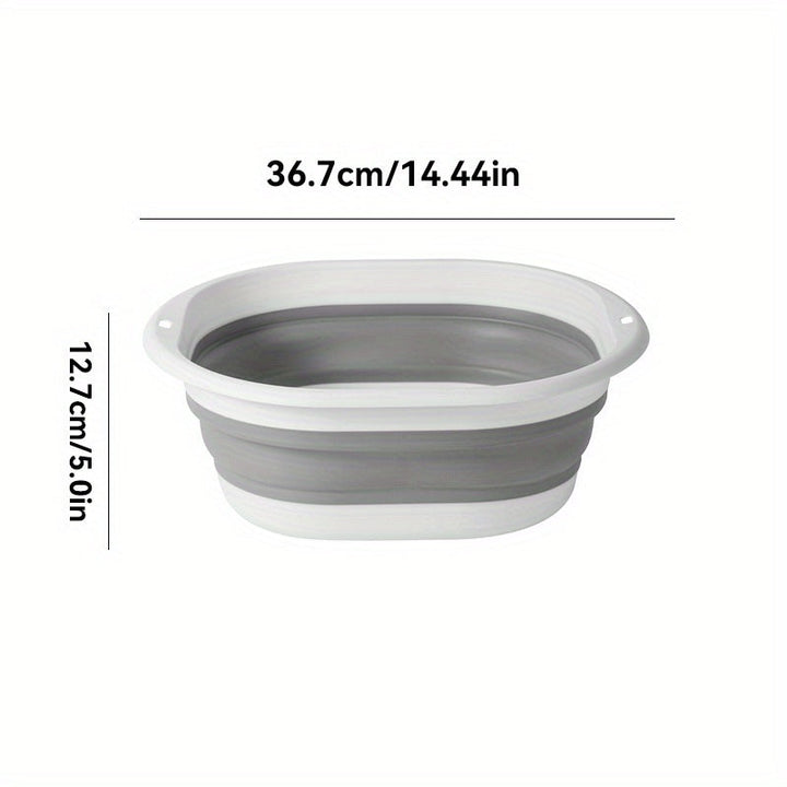 1pc Cubo Grande Plegable para Lavandería, Baño de Pies y Limpieza Facial - Cubeta de Plástico Resistente y Gruesa, Diseño Colapsable Ahorrador de Espacio, Portátil para Hogar, Viajes, Cocina o Baño - Regalo Ideal para Navidad/Halloween (Sin Necesidad de