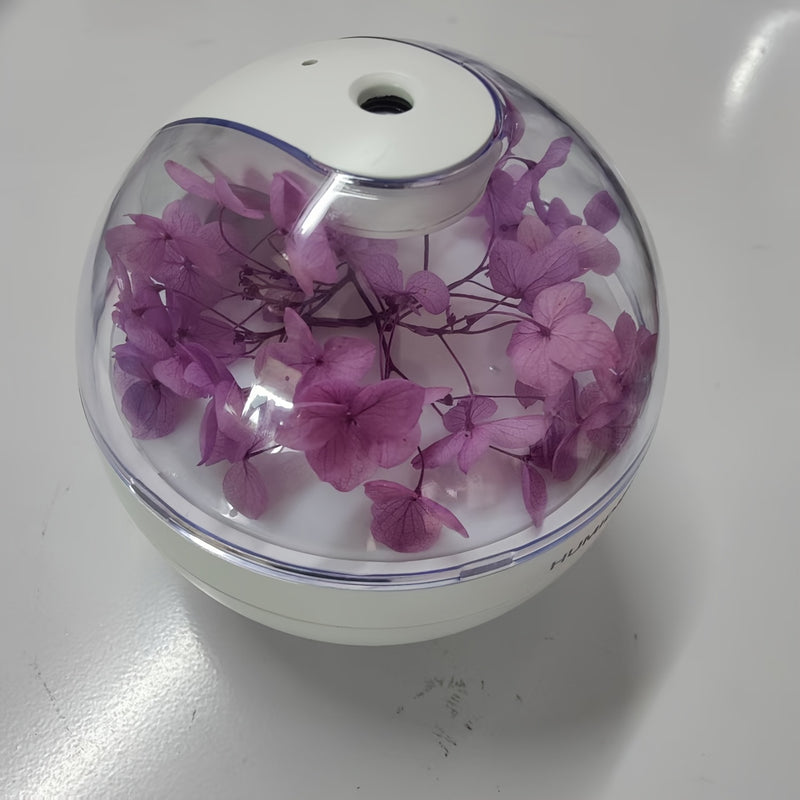 Humidificador USB con flores eternas - Purificador de aire silencioso de 220 ml con aromaterapia para hogar, oficina y escuela, sin batería, alimentado por USB