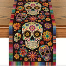 Mantel individual del Día de Muertos mexicano: Flores festivas y calaveras de azúcar decoran su hogar para el Día de los Muertos - Disponible en 5 tamaños