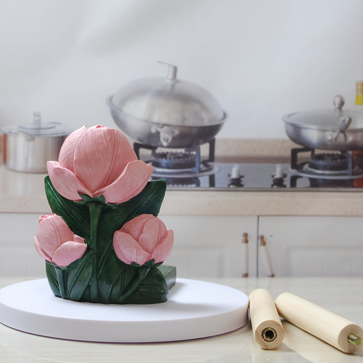 Elegante Porta Pañuelos de Resina con Forma de Capullo de Flor - Independiente, Diseño Sobre la Lata para Decoración de Baño