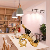 Elegante soporte de vino de pavos reales - Resina duradera, apilable, lujo ligero para decoración del hogar en el salón, comedor y armario de vino, exhibición de vino | Soporte de vino artístico | Soporte de vino duradero