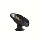 1pc Elegante Jabonera de Cerámica con Patrón de Mármol y Función de Auto-Drenaje - Forma de Hoja, Fácil de Limpiar, Mantiene el Jabón Seco y Elegante para la Decoración del Baño