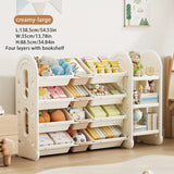 Estantería Extra Grande de 4 Niveles con Caja Organizadora de Patrón de Nubes - Ideal para Sala, Dormitorio y Armario