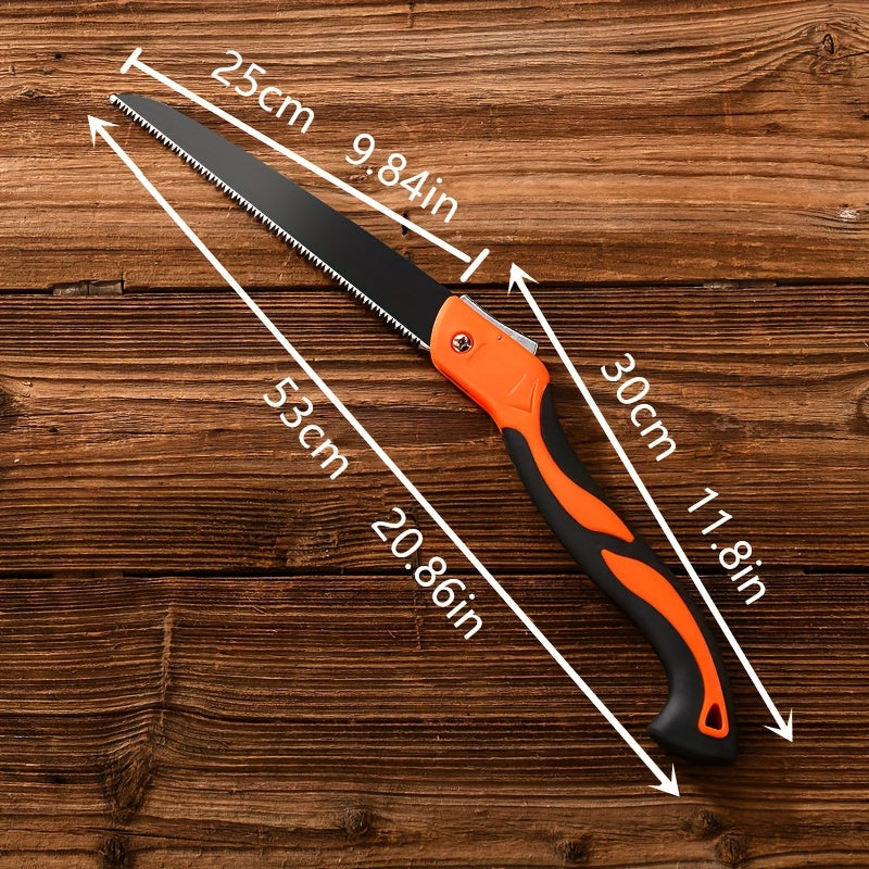 Cuchilla de mano plegable compacta para jardinería y carpintería - Hoja de metal duradera, mango ergonómico, cuchilla de poda portátil con hoja de acero SK5, diseño naranja y negro, cuchilla de carpintería | Diseño ergonómico | Cuchilla de metal duradera