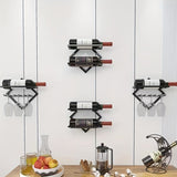 1pc Estante de Vino Montado en Pared para Botella Única - Diseño Ahorrador de Espacio en Metal con Acabado Mate, Almacenamiento Seguro y Estilo Minimalista Moderno para Barra del Hogar, Cocina, Comedor, Decoración Contemporánea, Acabado Elegante