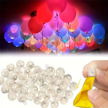 Conjunto de 10 piezas / 20 piezas / 50 piezas de Luces LED para Globos en Forma de Bola, Bombilla Mini Luminosa para Decoración de Fiestas, Bodas y Jardines
