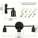 1pc Lámpara de Escritorio Moderna con 3 Luces, Luz de Pared para Baño Negra, Lámpara Retro para Cocina, Dormitorio y Sala de Estar (Bombillas No Incluidas)