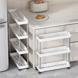 Carrito de Almacenamiento Móvil Multifuncional de 3 capas/4 capas: Diseño de Drenaje Hueco, Solución de almacenamiento ultrafino adecuada para cocina, baño, lavandería, estante angosto y combinación de estantería rodante, crea un organizador eficiente de